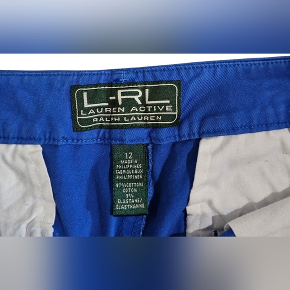 LRL Lauren Active Ralph Lauren Women Blue Shorts Size 12 Bermuda - Picture 13 of 13